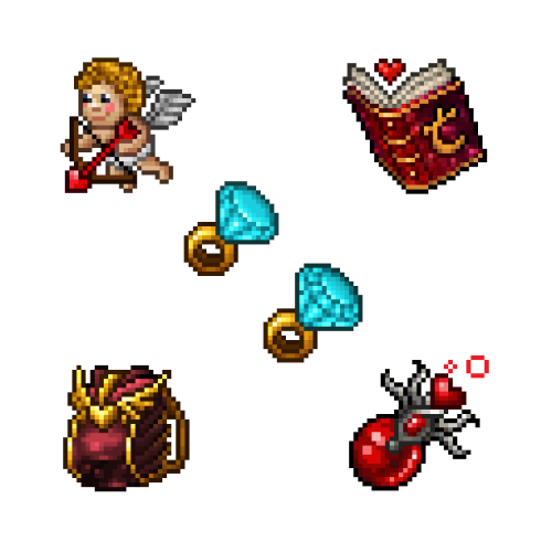 All of my sprites prepared for the CasalTibiano.com.br Fansite Item Contest 2020!