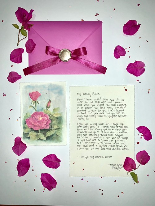 Envelope + letter + little painting for Bella